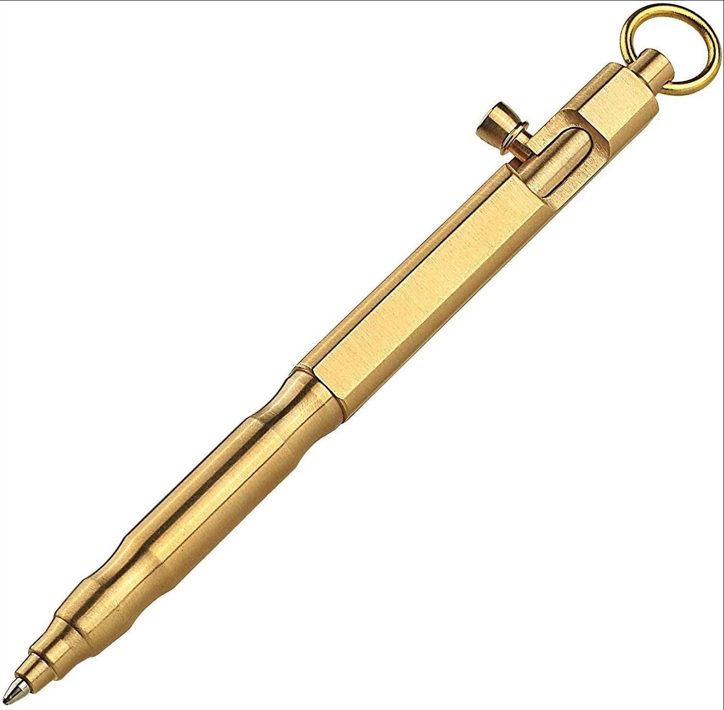 Stylo de mitrailleuse en laiton Vintage, stylo tactique en cuivre pur