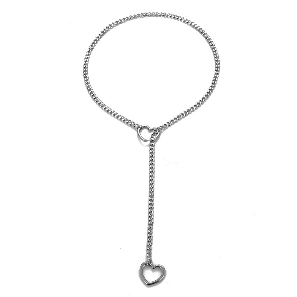 Collier cubain réglable en forme de cœur