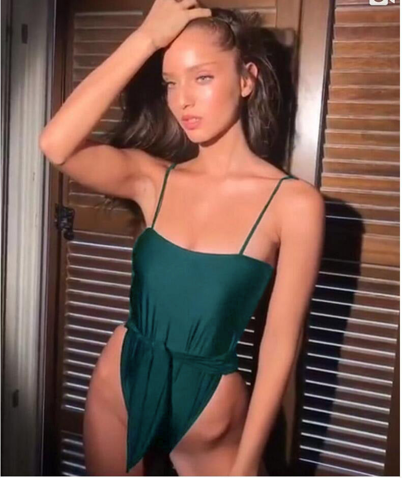 Traje de baño Sexy para mujer, traje de baño de una pieza con cuello Halter, traje de baño Push Up, traje de baño vendaje, ropa de playa femenina 