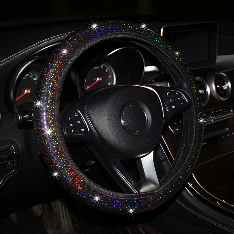 Housse de volant de voiture bronzante colorée sans anneau intérieur, bande élastique, housse de poignée élastique