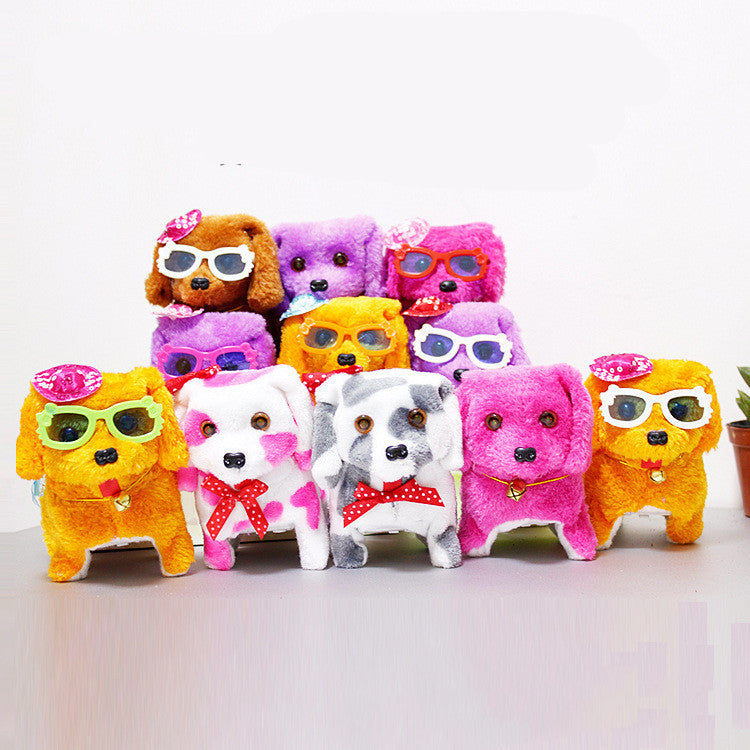 Robot électronique de simulation de chien, peluche, corde de marche, chiot