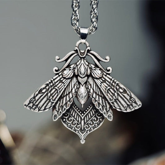 Retro Style Moth Pendant Necklace For Women