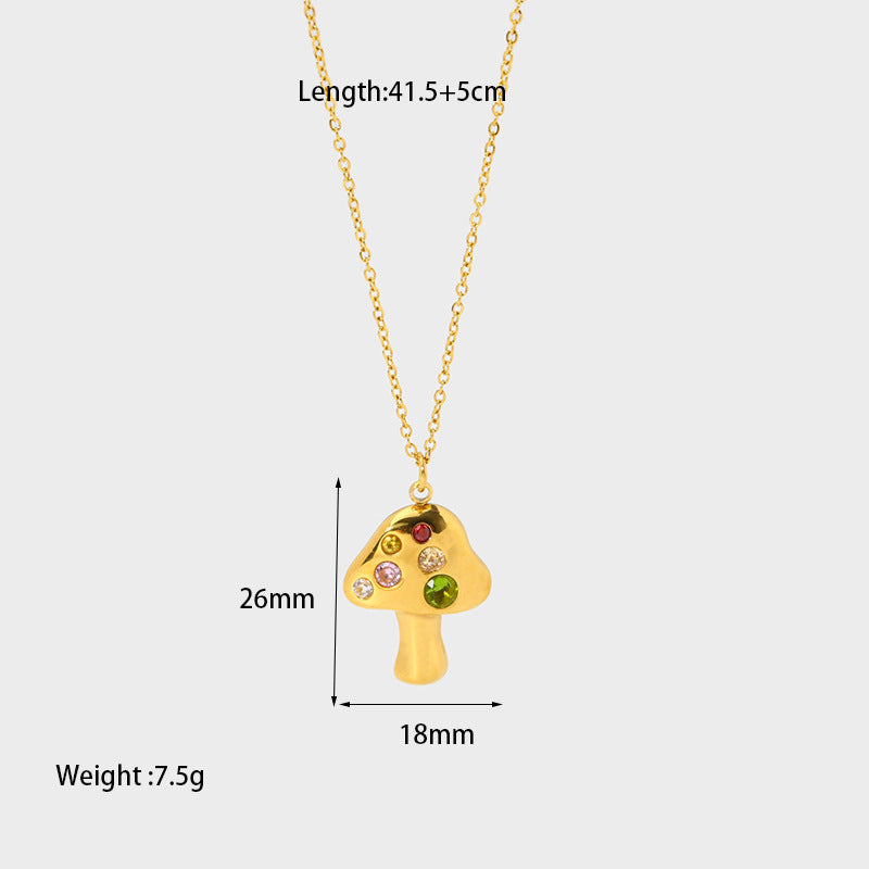 Collier pendentif champignon de dessin animé mignon, tout assorti