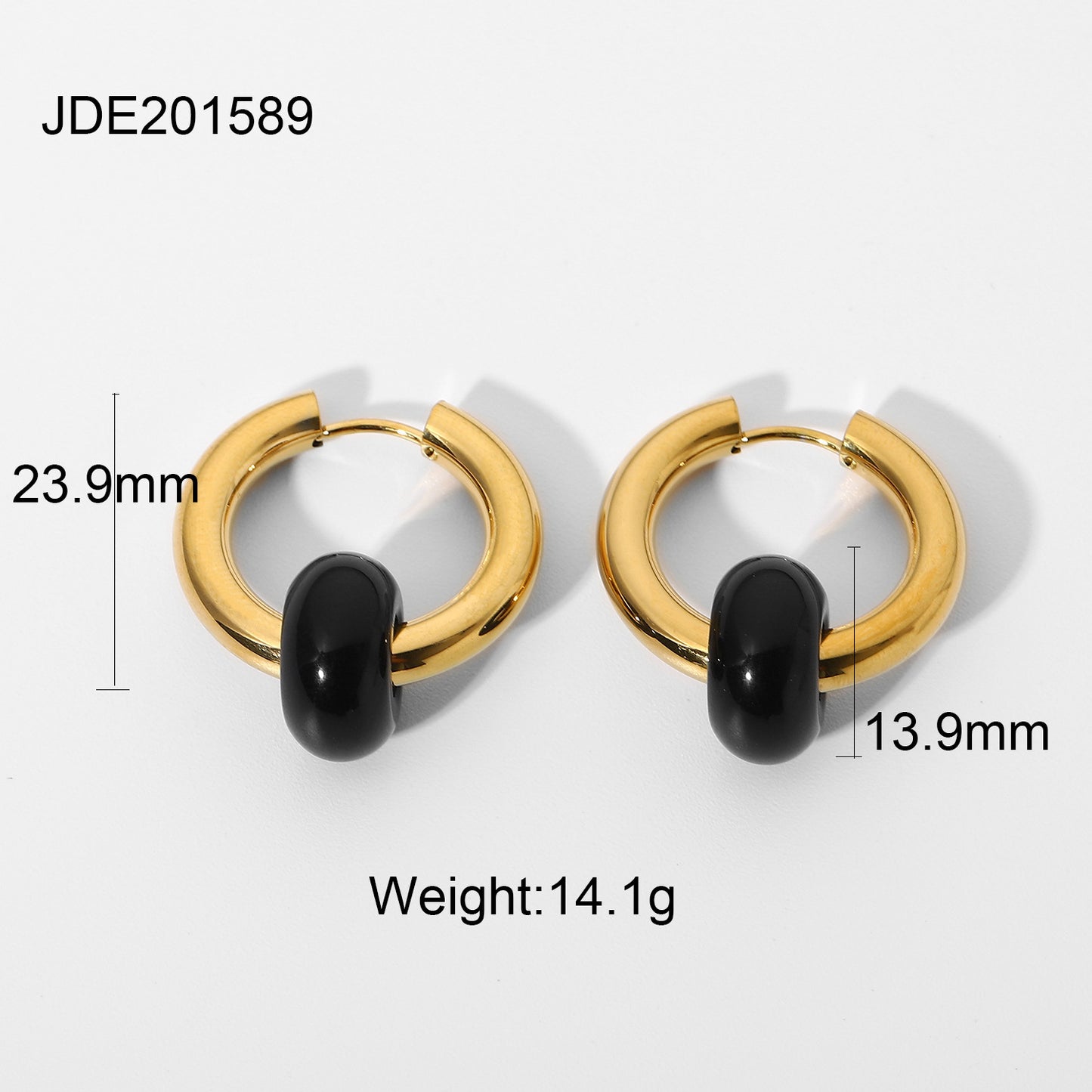 Boucles d'oreilles portées par des célébrités en ligne en acier inoxydable plaqué or 18 carats pour dame