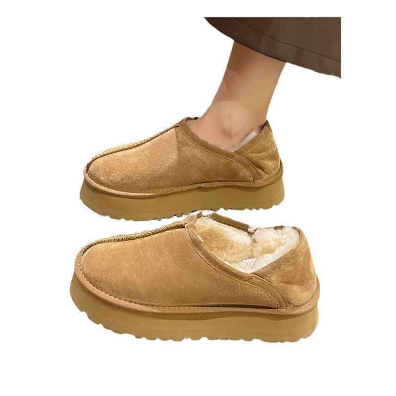 Snow Boots Women's 2 Fur Integrated Velvet Thermal Booties