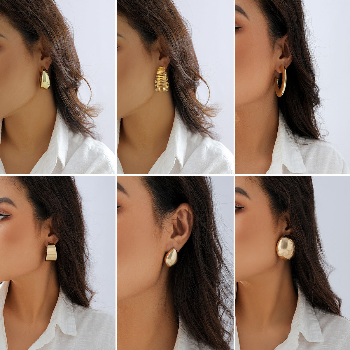 Pendientes de botón de moda de moda hip-hop de metal punk