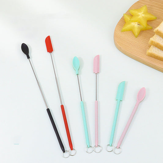 Spatule cosmétique en silicone Mini rétractable étendue