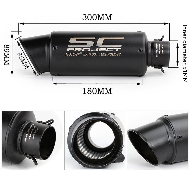 Tuyau d'échappement de baril modifié pour moto