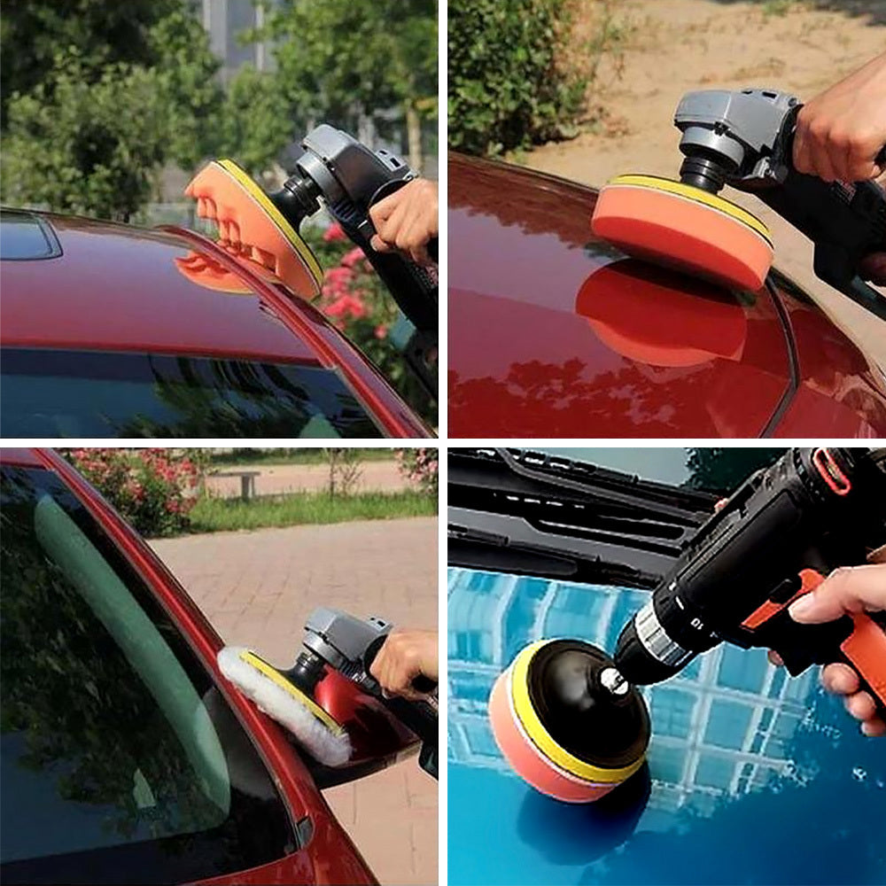 Disco de pulido para decoración de coche, almohadilla de lana, esponja de onda plana, bola de lana