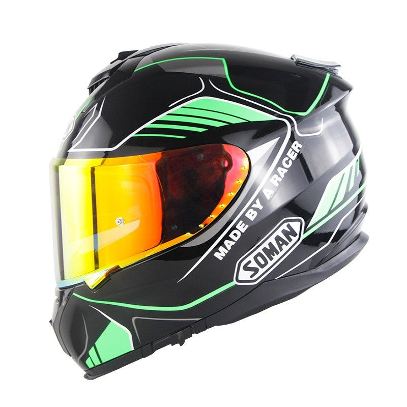 Casque intégral de moto, casque de moto à Double lentille, couverture complète