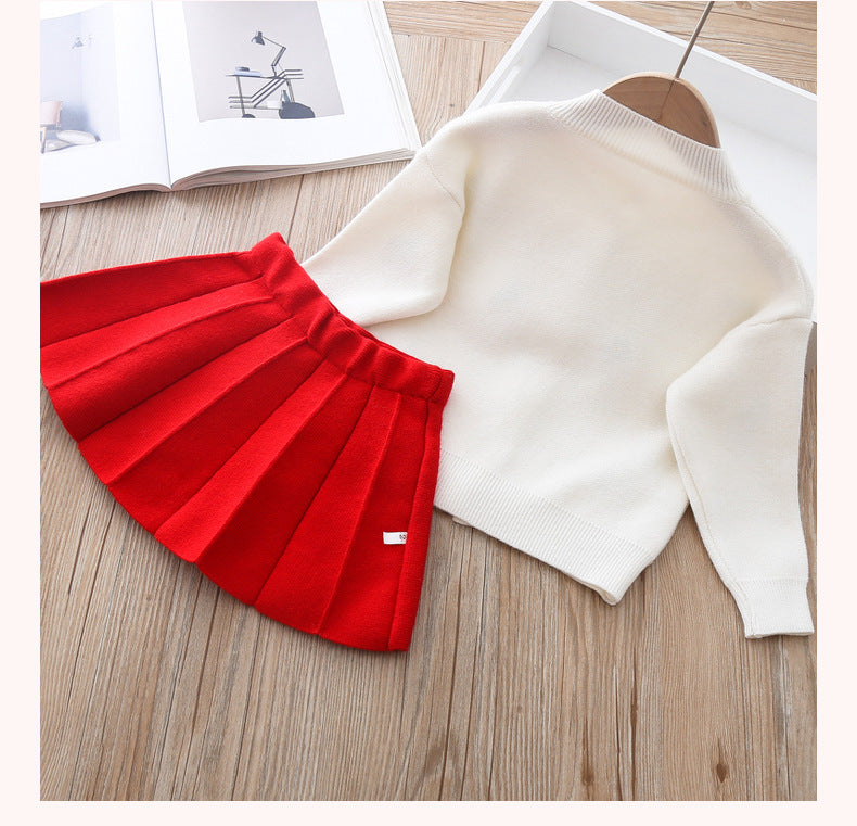Robe pull deux pièces en laine de vison pour bébé fille
