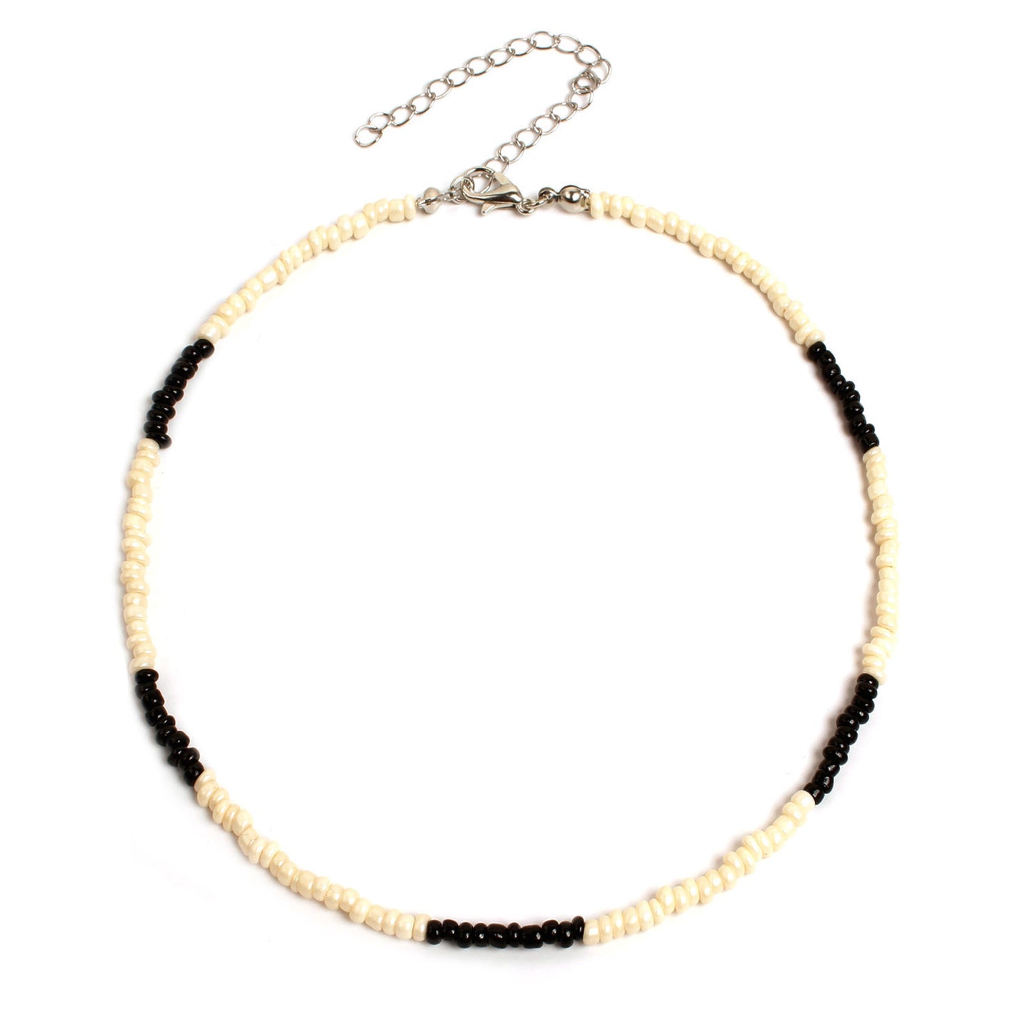 Collier pour femme en perles de verre blanc naturel, doux et simple