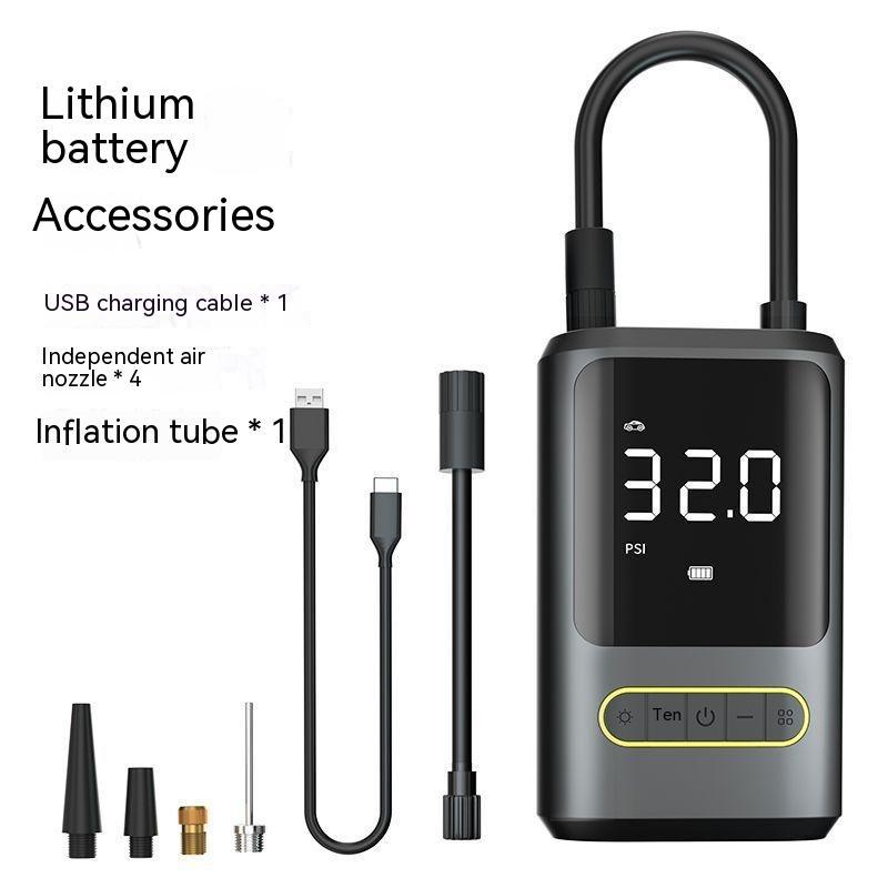 Pompe à air de véhicule à affichage numérique de charge sans fil portable