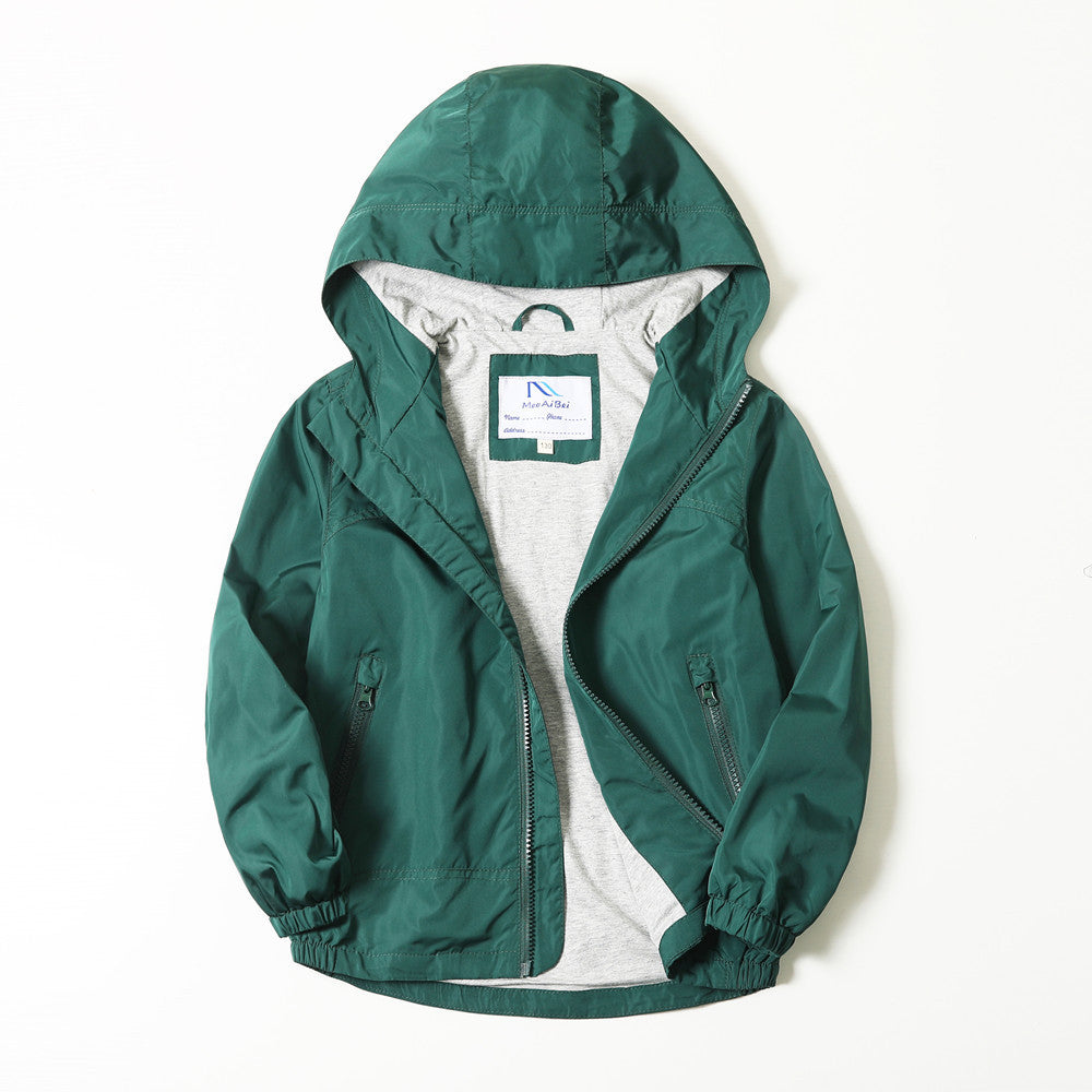 Manteau veste automne nouveau moyen et grand enfants capuche