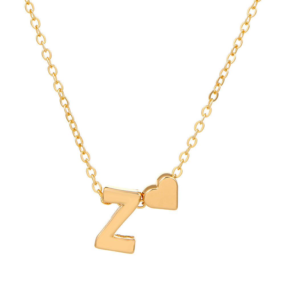European And American Fashion Love 26 English Letter Simplicity Necklace