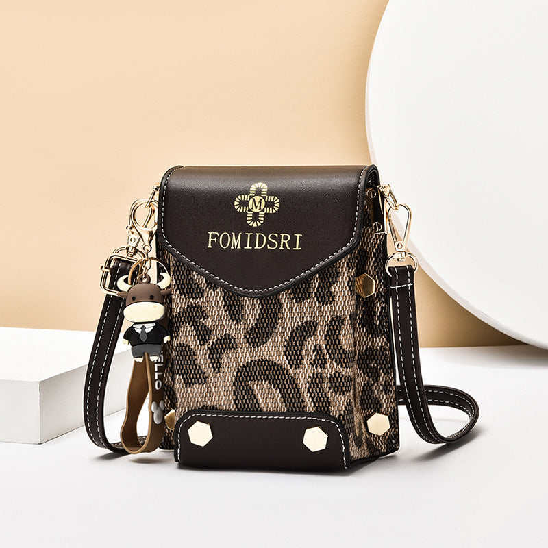 Bolso para teléfono móvil Bolso de un solo hombro con textura de altura