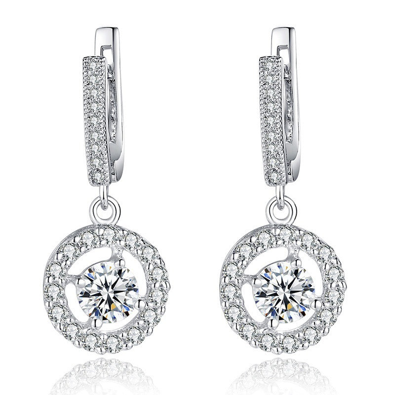 Boucles d'oreilles simples et brillantes en Zircon pour femmes