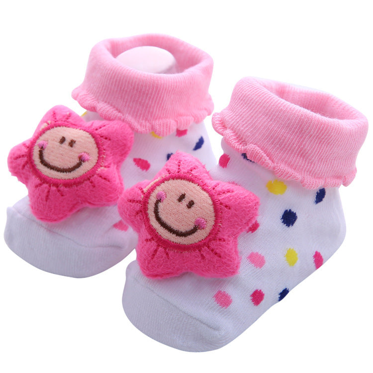 Chaussettes antidérapantes tridimensionnelles pour bébé, dessin animé, pour nouveau-né, poupée, vente en gros