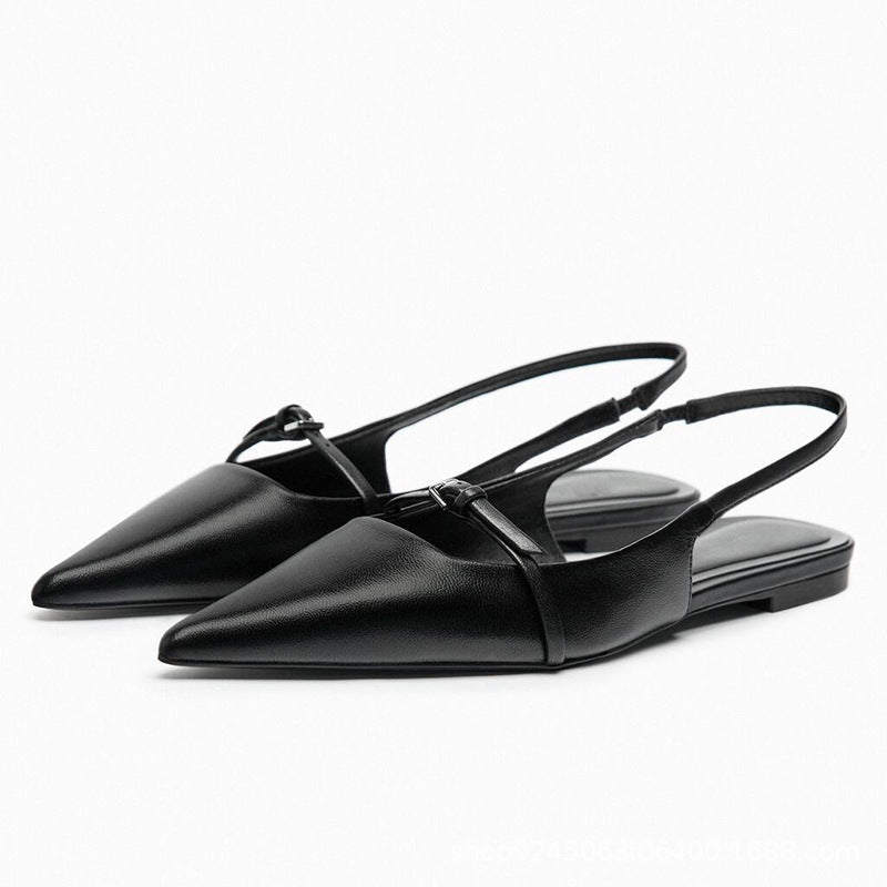 Women's Fashion Pointed Toe Toe Cap Strap Empty French Sandals