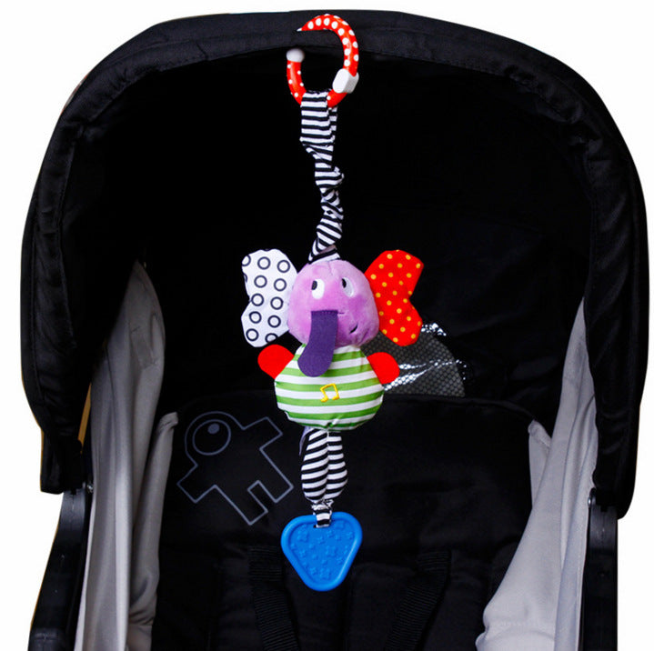 Musical elefante torno remolque colgante mordedor juguetes para bebés