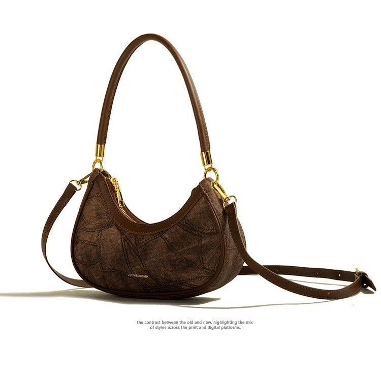 Bolso de un solo hombro con textura Niche medio antiguo Crescent
