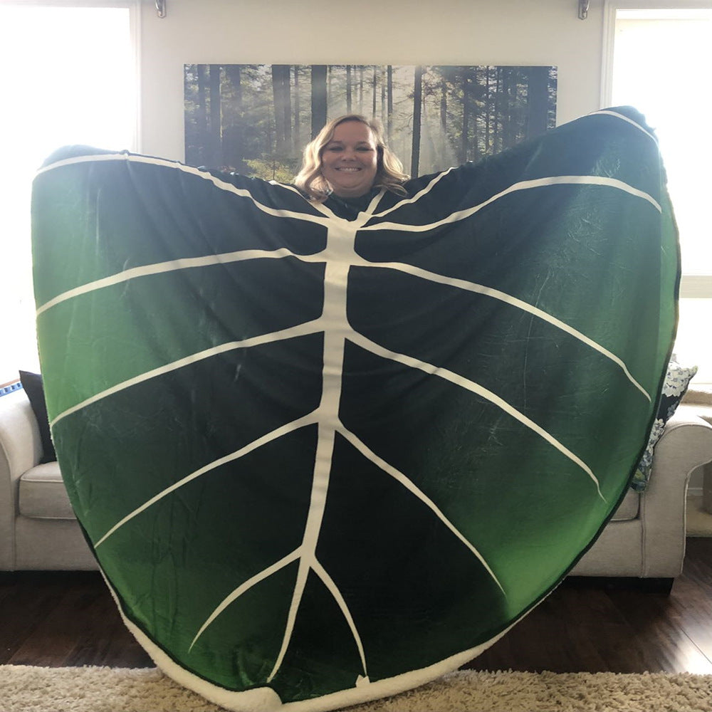 Couverture géante en polaire super douce avec imprimé de feuilles vertes Philodendron Gloriosum