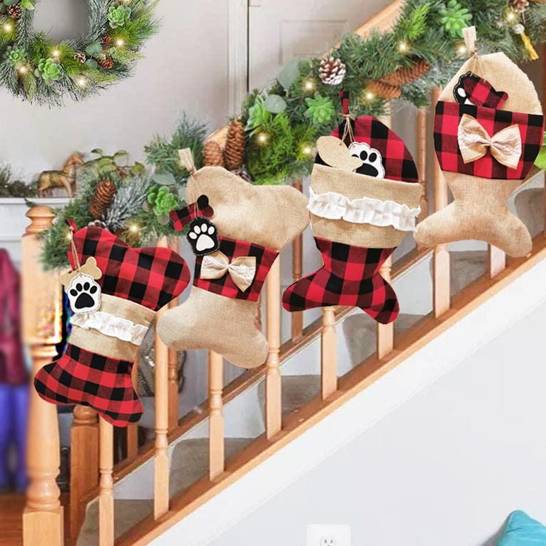 Sac cadeau chaussettes de Noël ornement de Noël