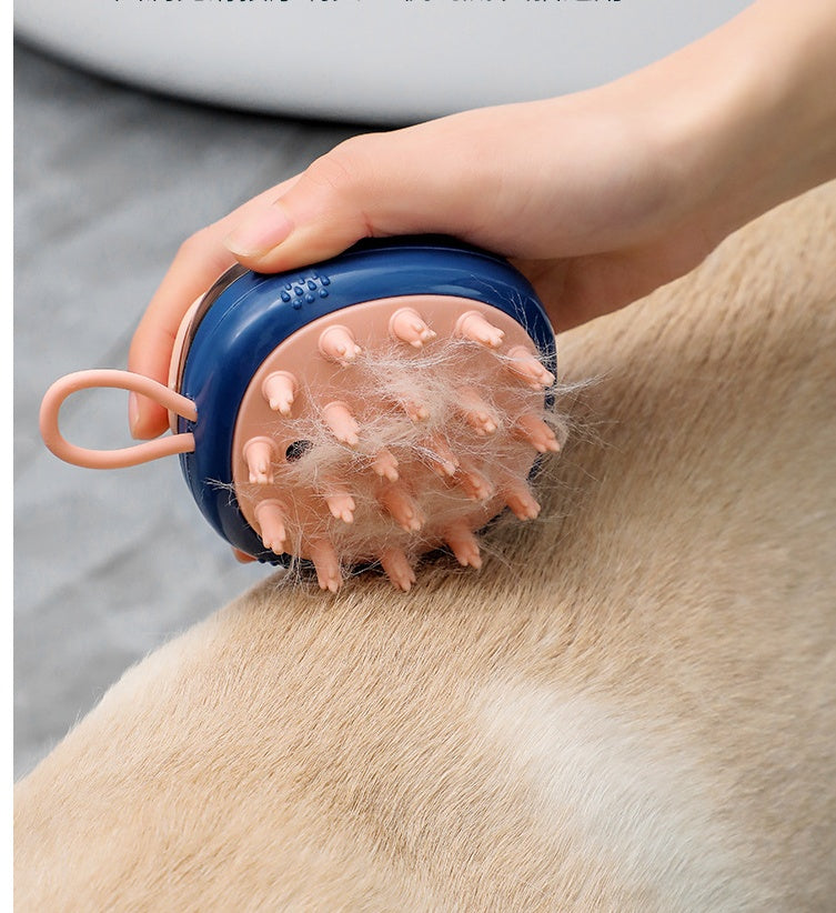 Nouveau 2 en 1 animal de compagnie chat chien nettoyage bain Massage shampooing distribution de savon brosse de toilettage fournitures pour animaux de compagnie