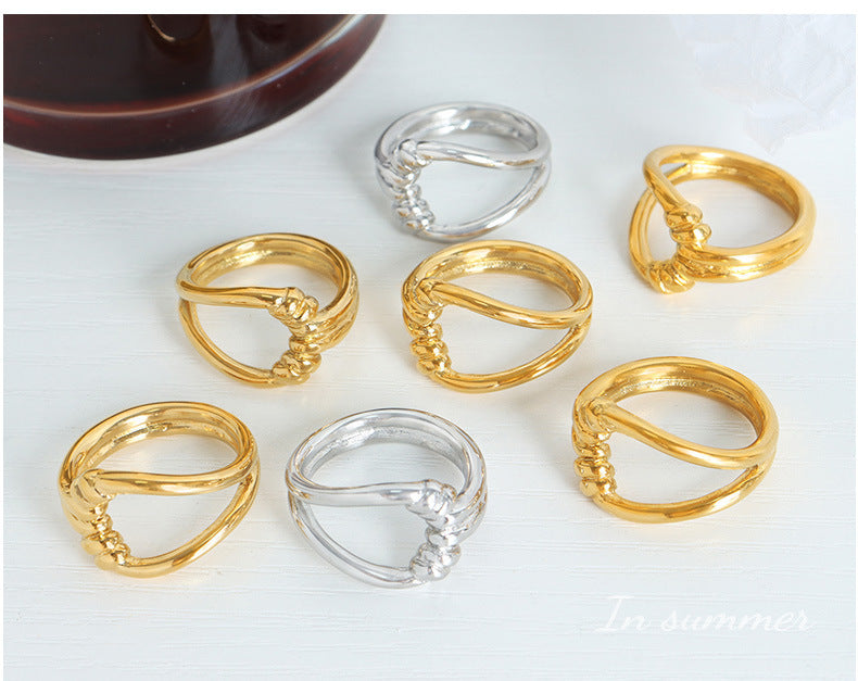 Women's Titanium Steel Hollow Ring