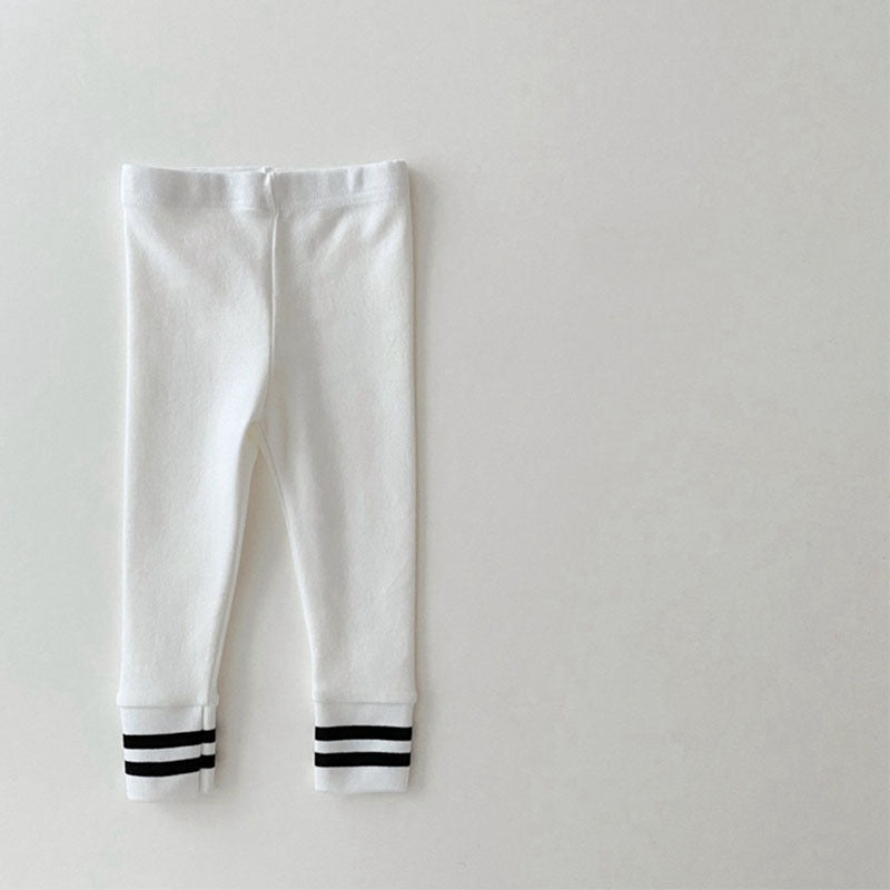 Leggings de fermeture rayés pour bébé, pantalons tendance pour bébé