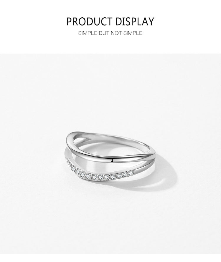 Women's Simple Double-layer Design S925 Sterling Silver Ring