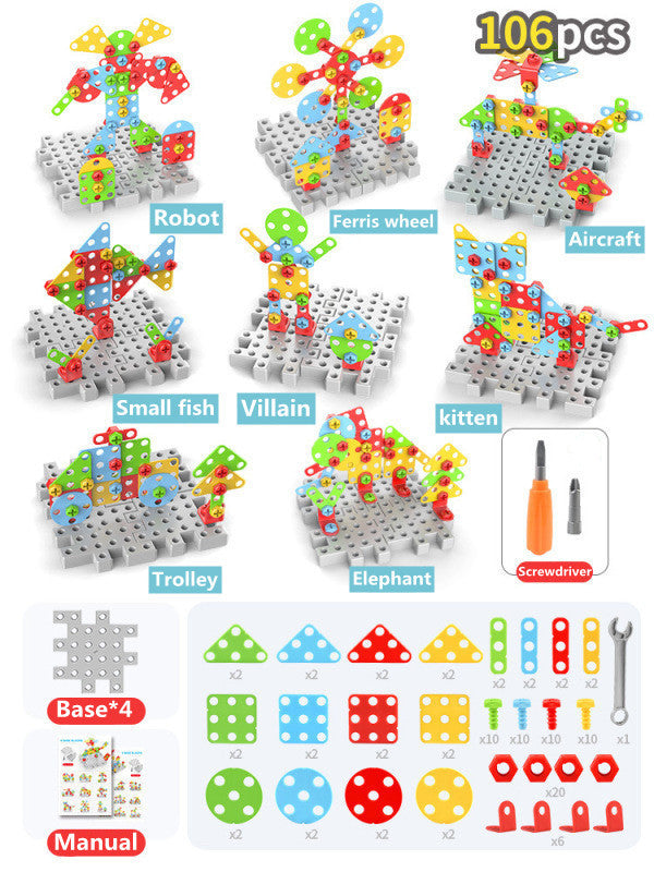 Tournevis pour enfants, jouet, perceuse électrique, assemblage et démontage pratiques, boîte à outils, Puzzle pour bébé