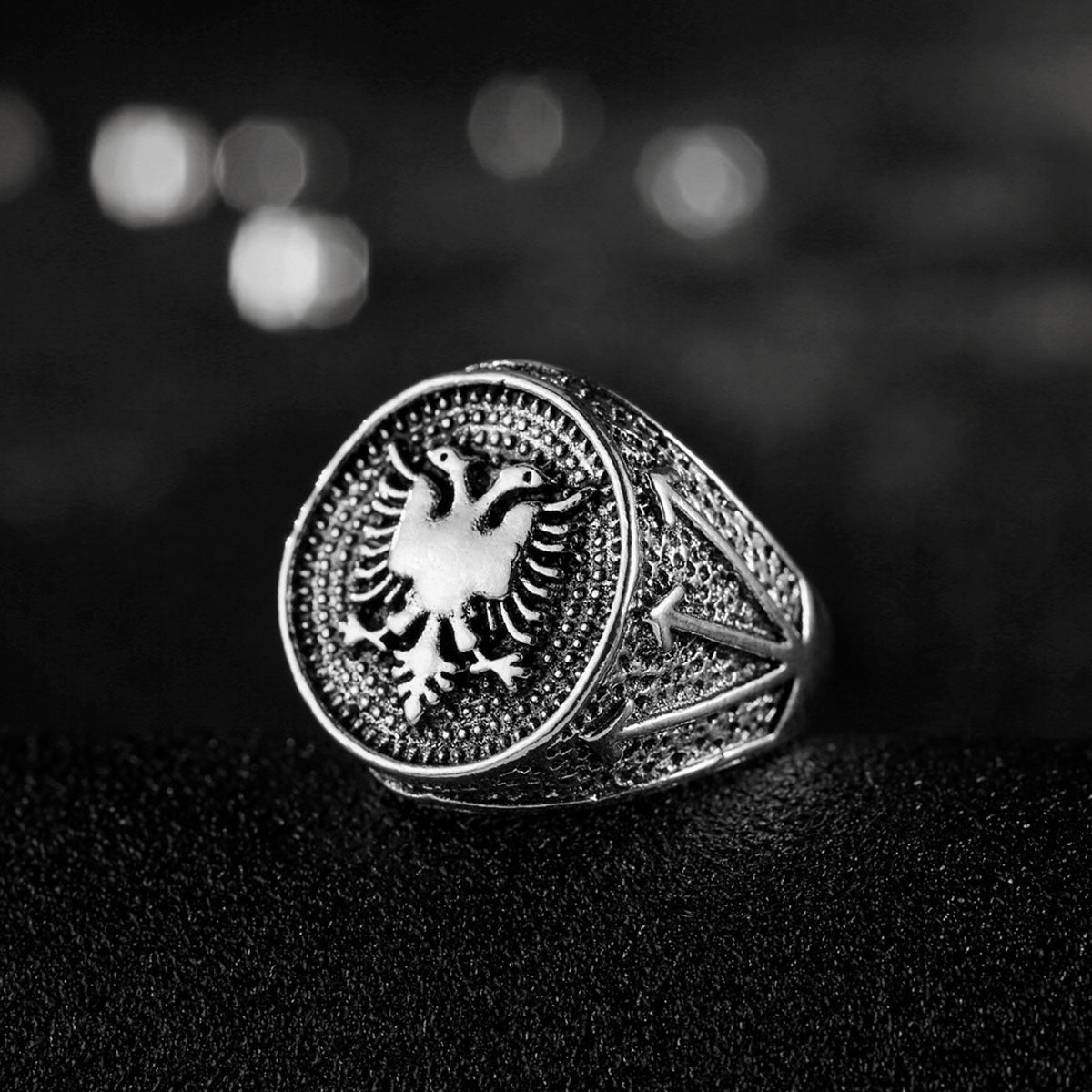 New Men's Albania Flag Logo Ring