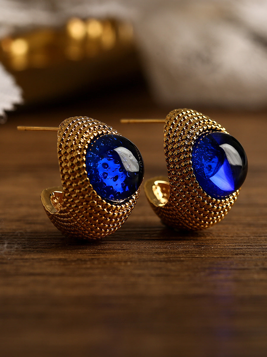 Boucles d'oreilles épingles en cristal et argent pour femmes