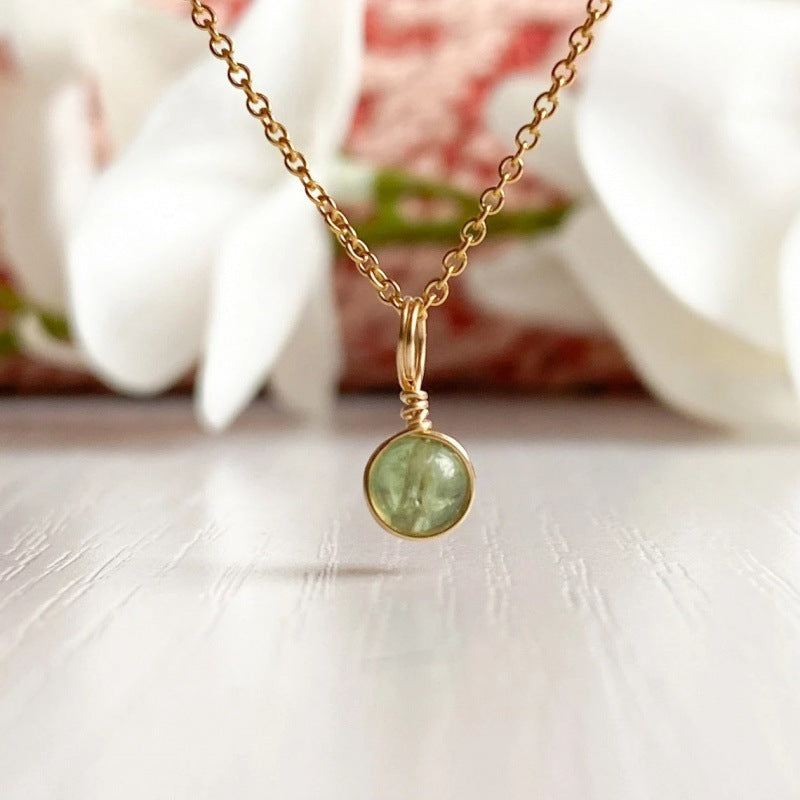 Fashion Simple Water Grass Stone Necklace Ornaments