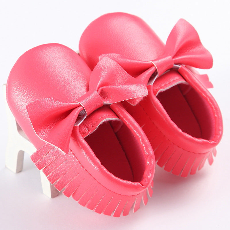 Printemps et automne nouveau 0-1 ans garçons et filles bébé chaussures gland Pu bas antidérapant décontracté bébé chaussures