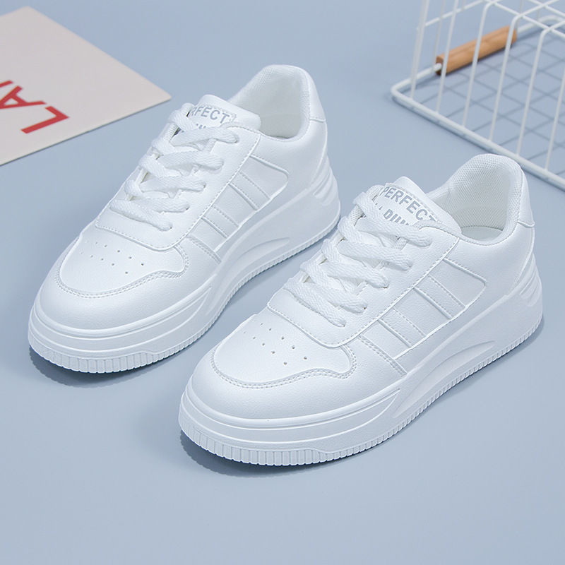 Baskets de sport décontractées en cuir pour femmes, baskets d'été blanches assorties avec tout, célébrité d'internet