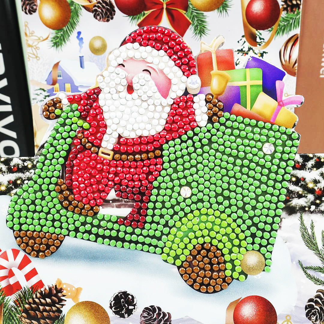 Cartes de vœux avec peinture diamant 5D, bricolage de noël, cartes postales d'anniversaire, dessin animé, Festival pour enfants, cartes de vœux brodées, cadeaux
