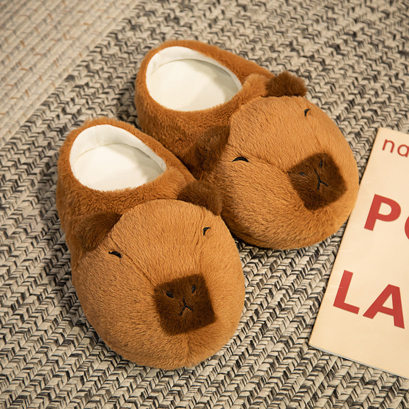 Capabala Capybara poupée pantoufles en peluche dessin animé dortoir maison chaussures amoureux chaussures
