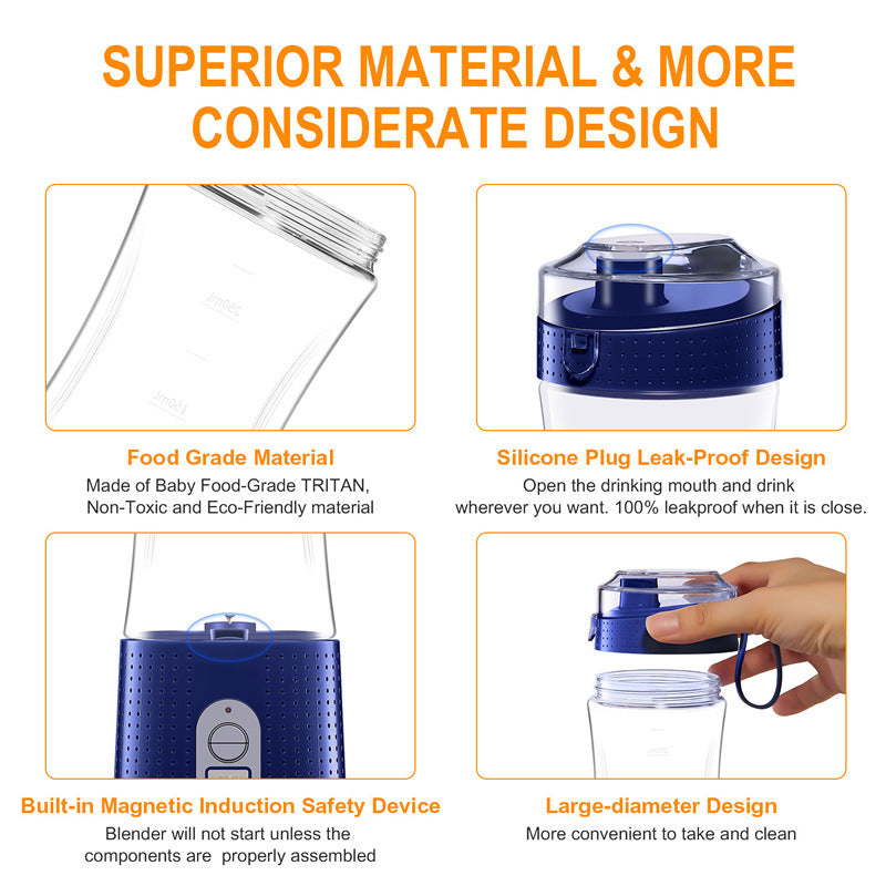 Mélangeur Portable pour milk-shakes et Smoothies, presse-agrumes de voyage à service unique, tasse avec USB Rechargeable