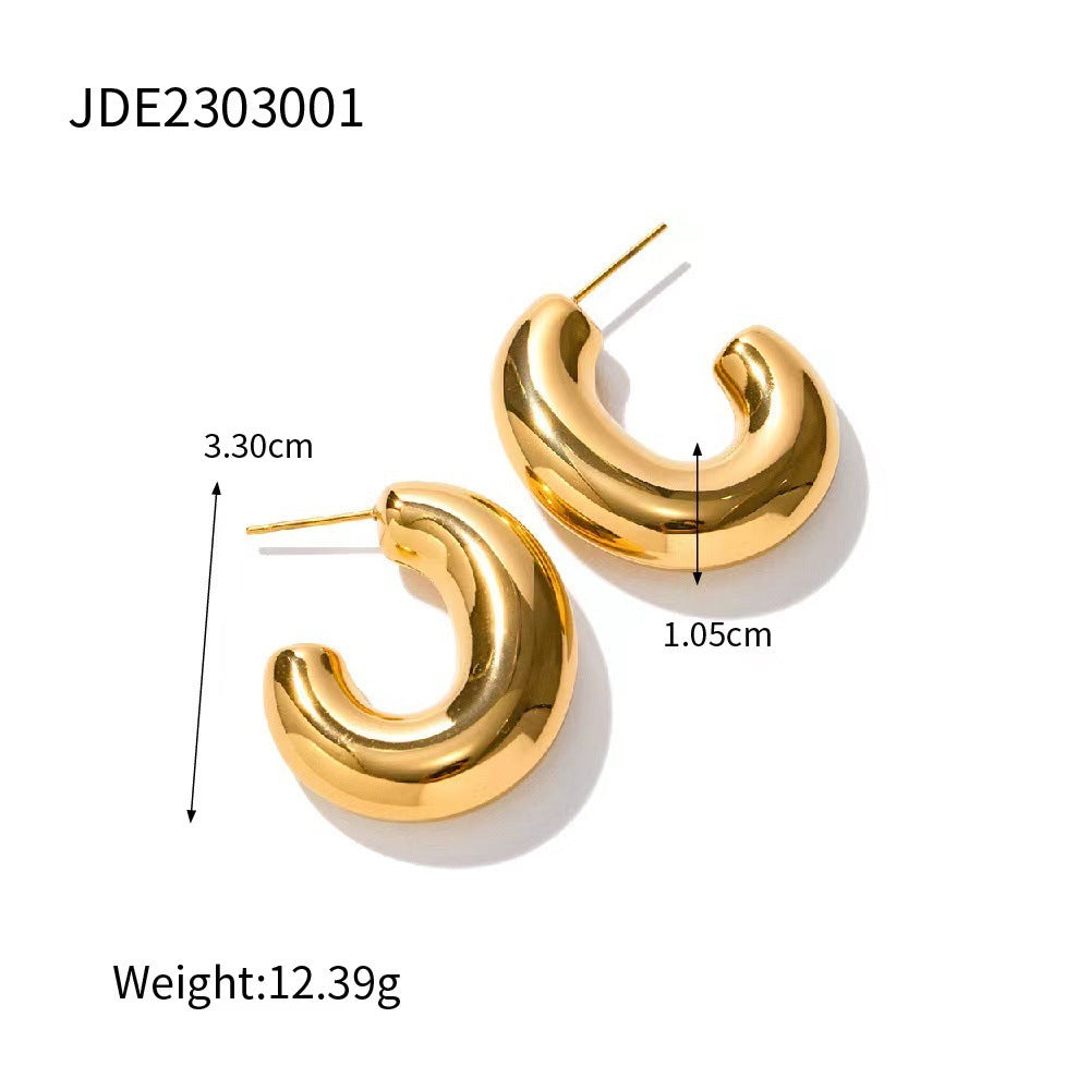 Boucles d'oreilles creuses géométriques en cuivre pour femmes
