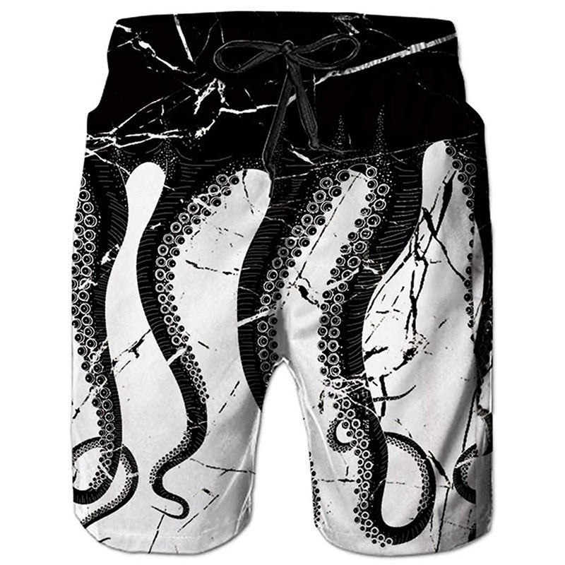 Pantalones de playa para hombre Pantalones cortos casuales Octopus Amazon Pantalones deportivos de talla grande