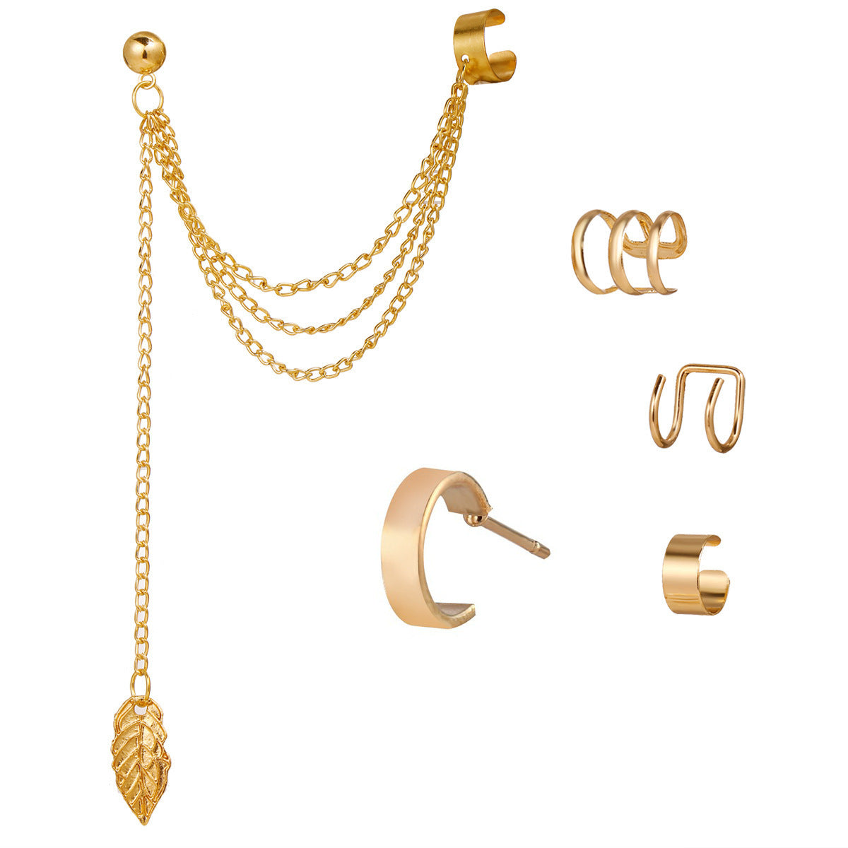 Ensemble créatif simple de cinq clips d'oreille non percés