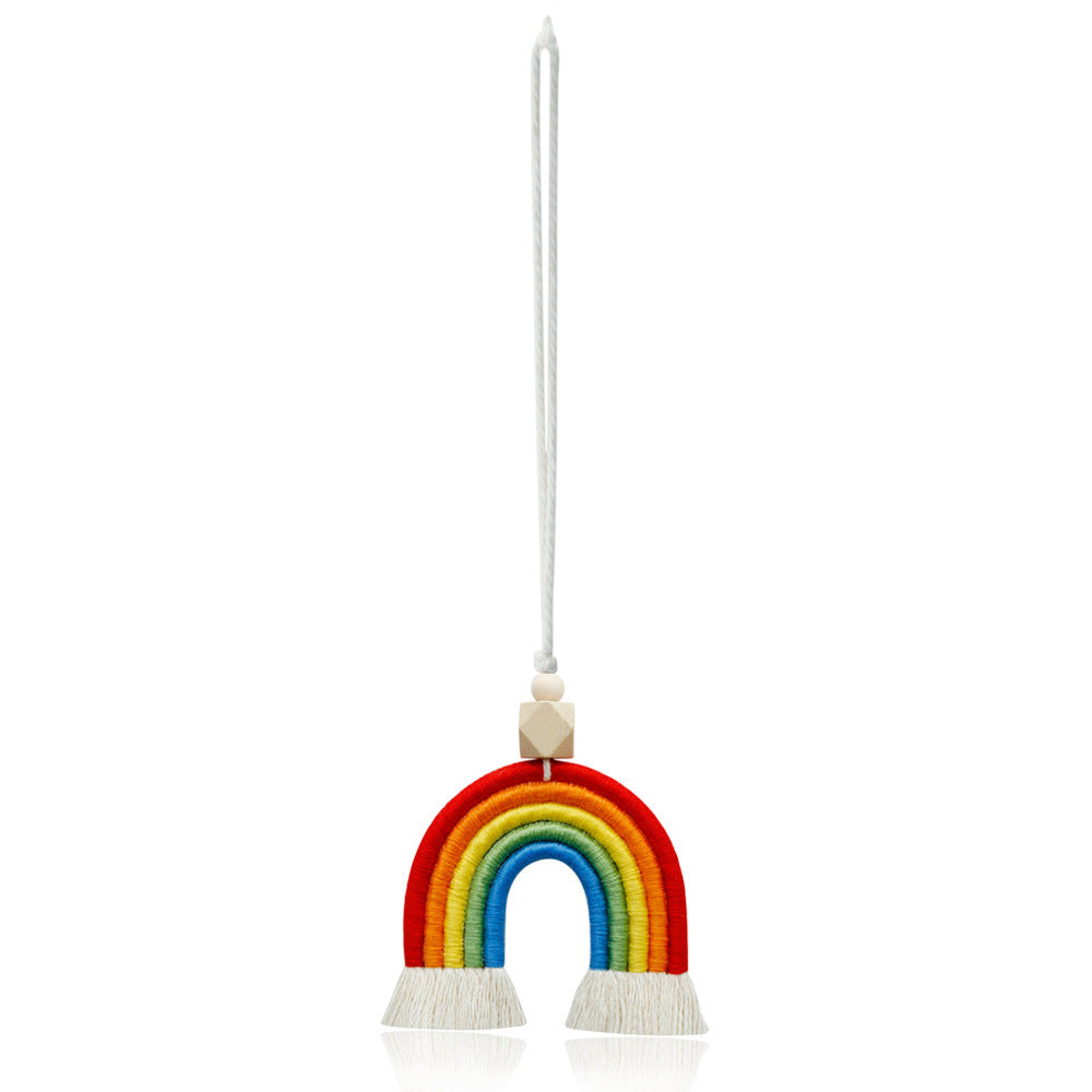 Vintage Bohemian Handwoven Rainbow Car Pendant