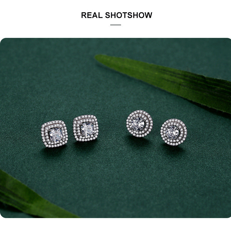Boucles d'oreilles rondes élégantes en argent sterling S925 pour femmes