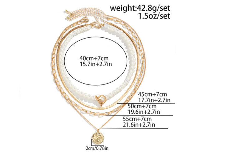 European And American Stitching Pearl Necklace For Men