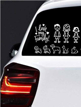 Glass Paster Family Car Window Waterproof And Sun Protection Decal Ornament 20cm 16cm 20 Gset