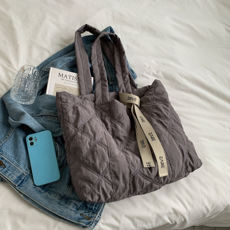 Sac fourre-tout d'hiver pour femmes, sac à bandoulière en losange de couture, sac de Shopping de grande capacité, sacs à main personnalisés, 2023