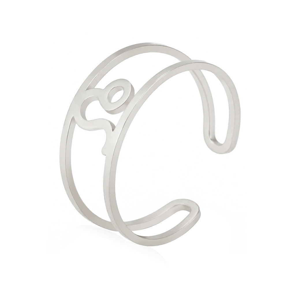 Special-interest Design Girls Twelve Constellation Stainless Steel Ring