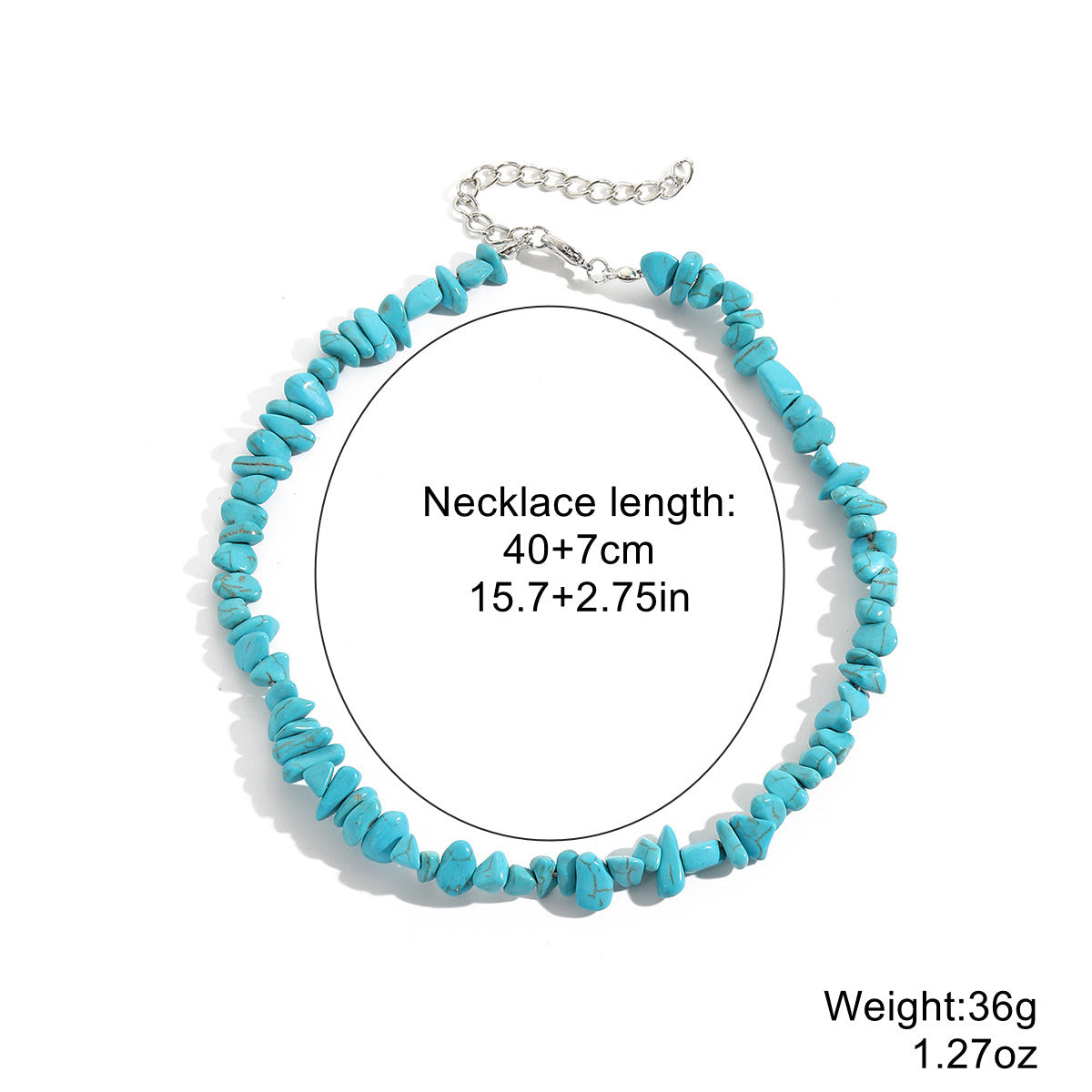 Collier bohème en pierre concassée colorée